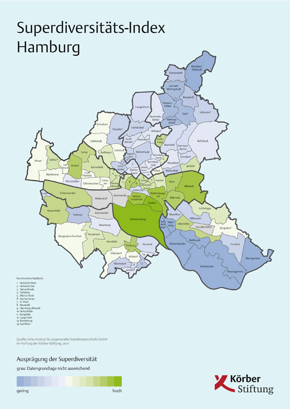 Korber Stiftung Superdiversitats Index Zeigt Wie Vielfaltig Hamburgs 104 Stadtteile Sind Stadtkultur Hamburg