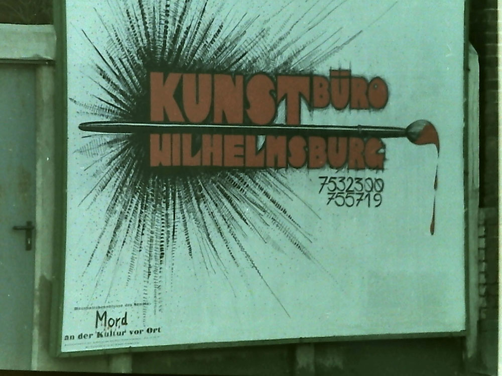 Hamburgweite Plakataktion "Mord an der Kultur vor Ort" 1992, Foto: Thomas Ricken
