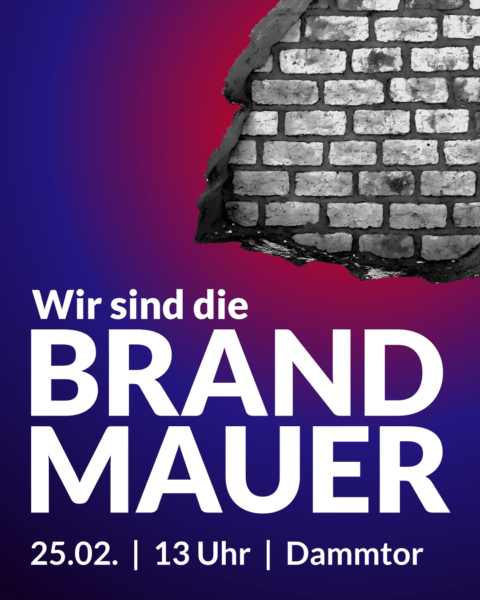 Demo am 25.02.2024: Wir sind die Brandmauer!