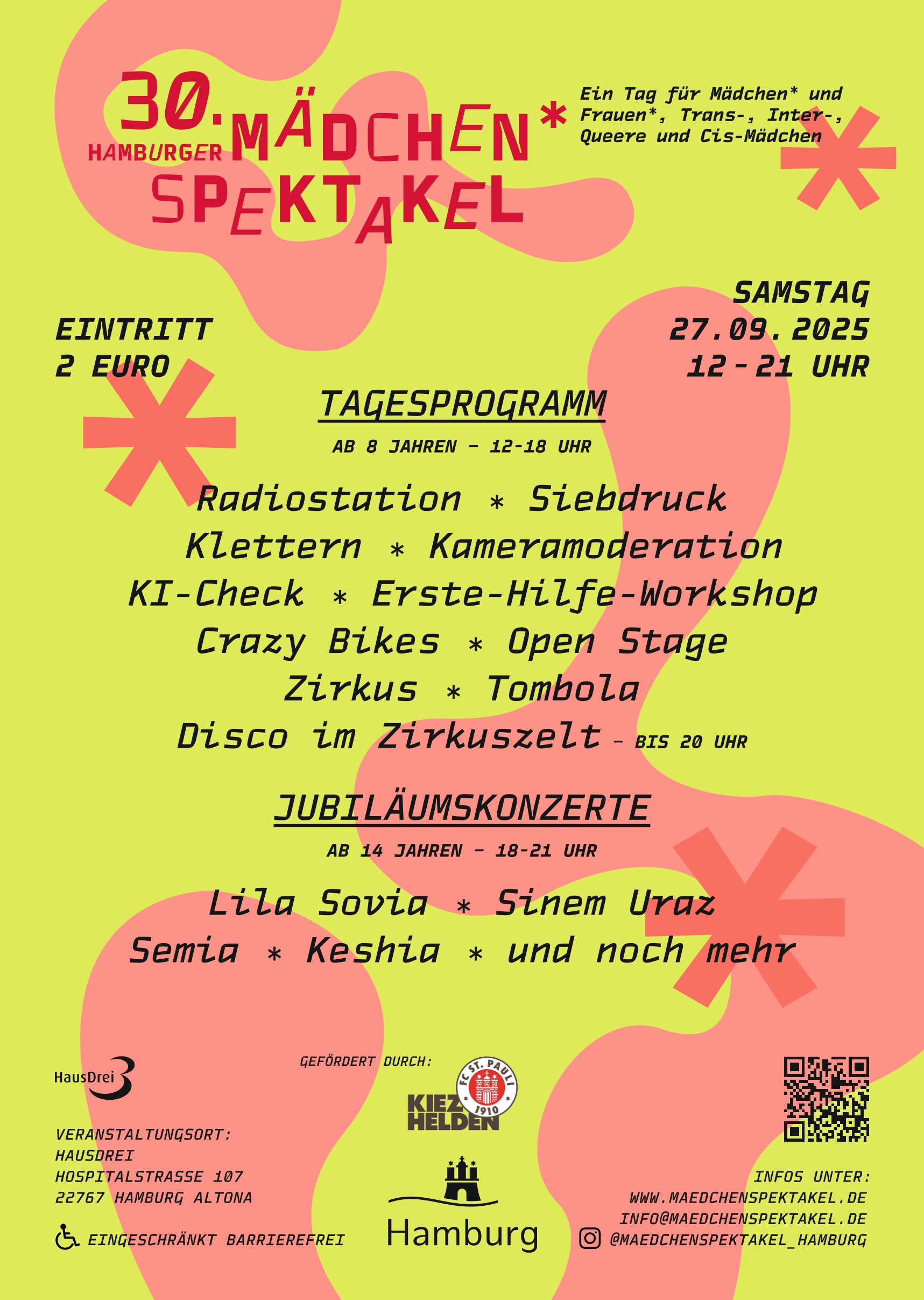 30 Jahre Mädchen*Spektakel am 27. September 2025 im HausDrei