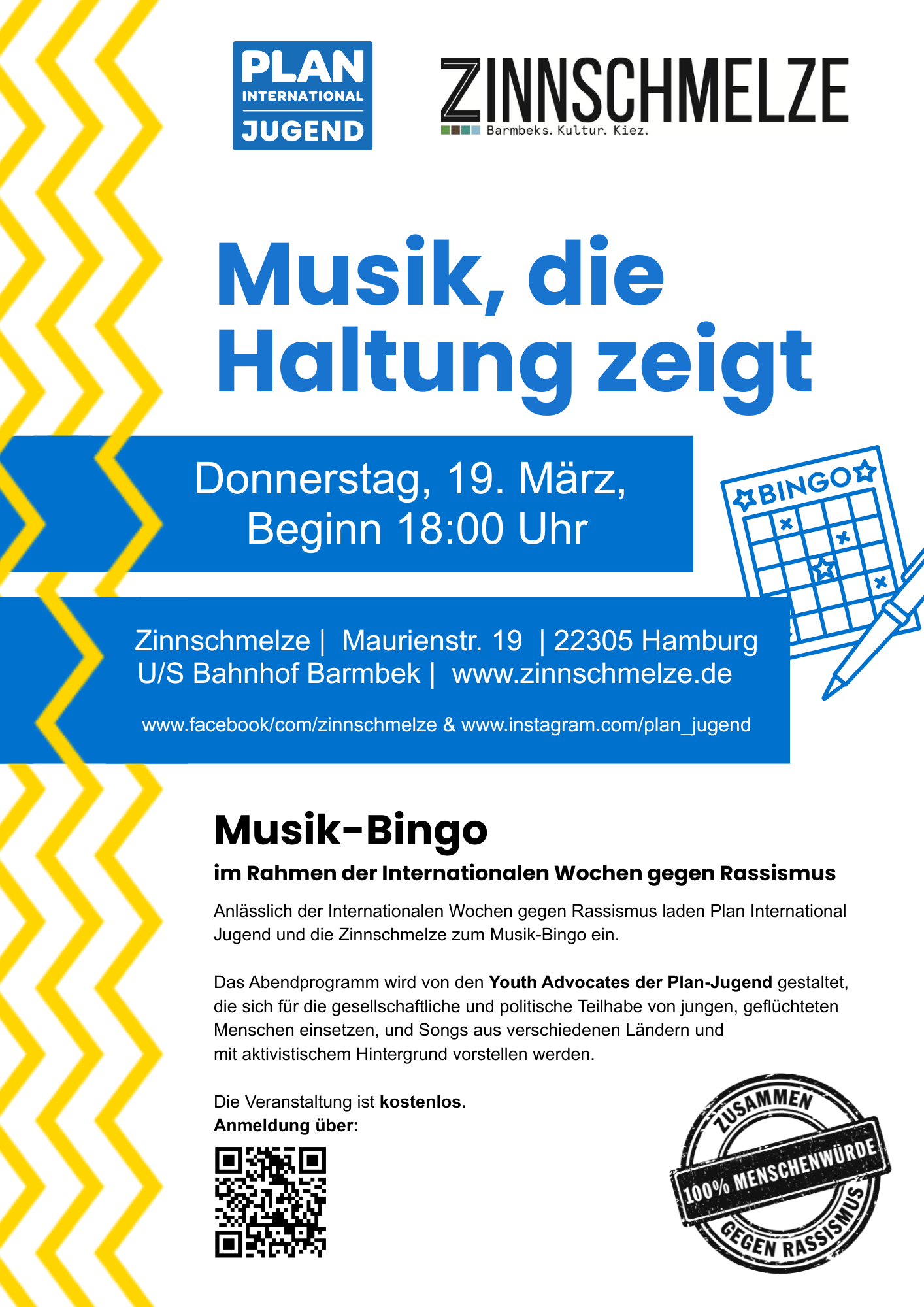 Musik-Bingo am 19. März 2026 in der Zinnschmelze