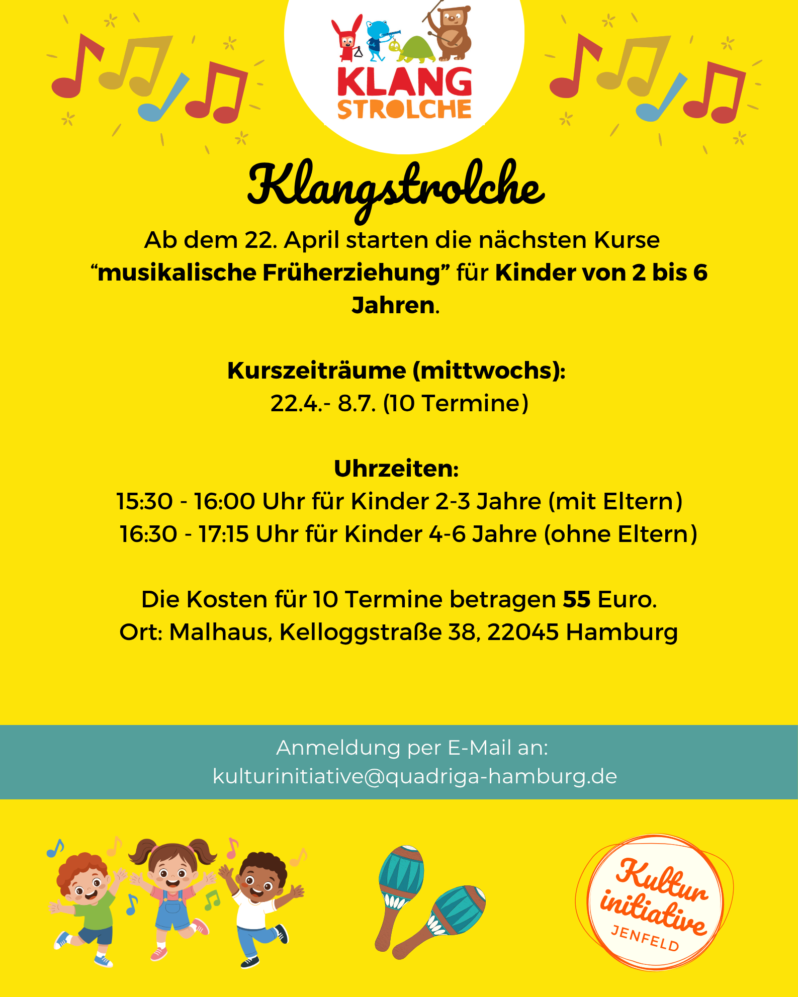 Klangstrolche: Neuer Kurs in der Kulturinitiative Jenfeld ab dem 22. April 2026